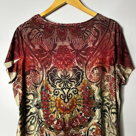 Apt 9 Womens Y2K Fairy Grunge Rhinestone Babydoll Top Size 1X Flowy Artsy Hippie - Picture 4 of 8